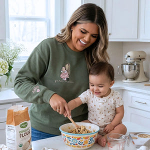 custom embroidered mom sweatshirt with kids names and personalized photo portrait hoodie gift