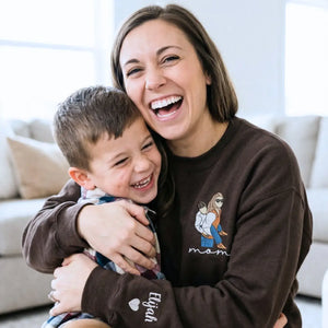 custom embroidered mom sweatshirt from photo personalized family portrait hoodie gift