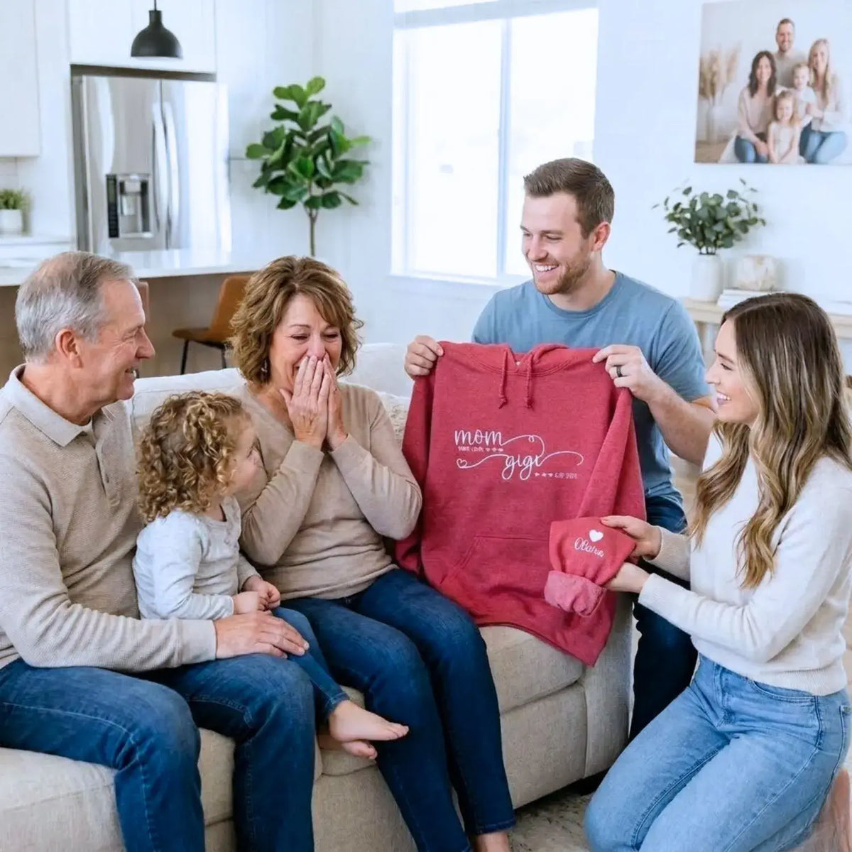 Custom embroidered Gigi sweatshirt in soft fabric, perfect heartfelt Mother’s Day gift for grandmother
