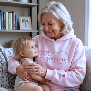 custom embroidered grandma sweatshirt with kids names on sleeve personalized hoodie gift for grandma