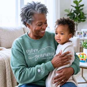 custom embroidered grandma sweatshirt with kids names on sleeve personalized hoodie gift for grandma