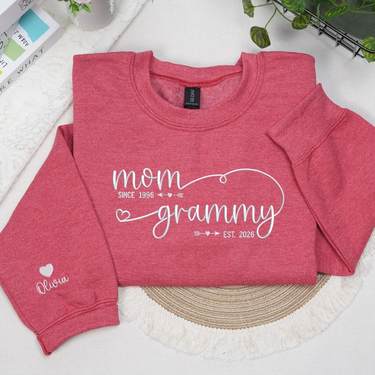 custom embroidered grandma sweatshirt with kids names on sleeve personalized hoodie gift for grandma