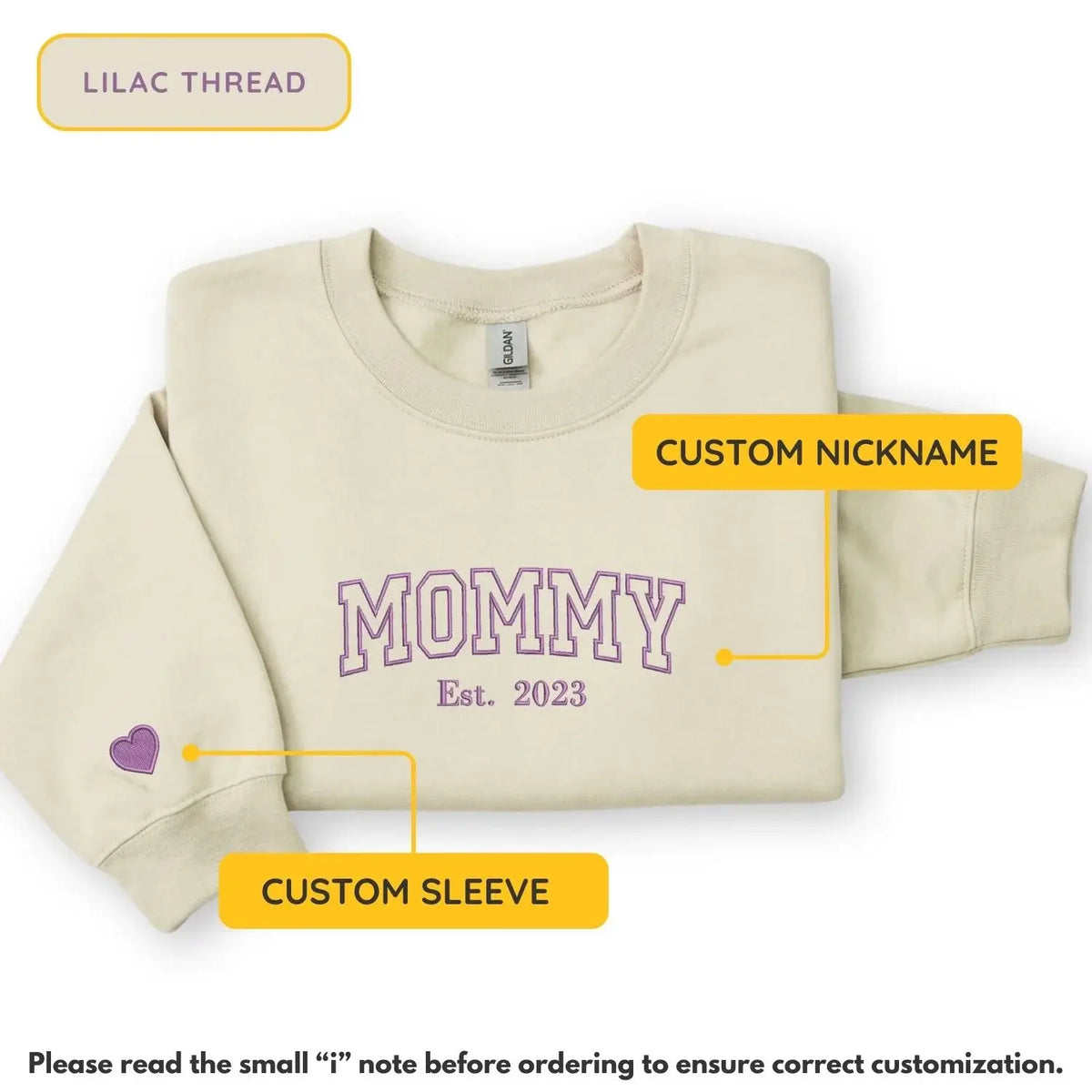 Custom embroidered mommy sweatshirt with kids name on sleeve personalized pregnancy gift for mom to be