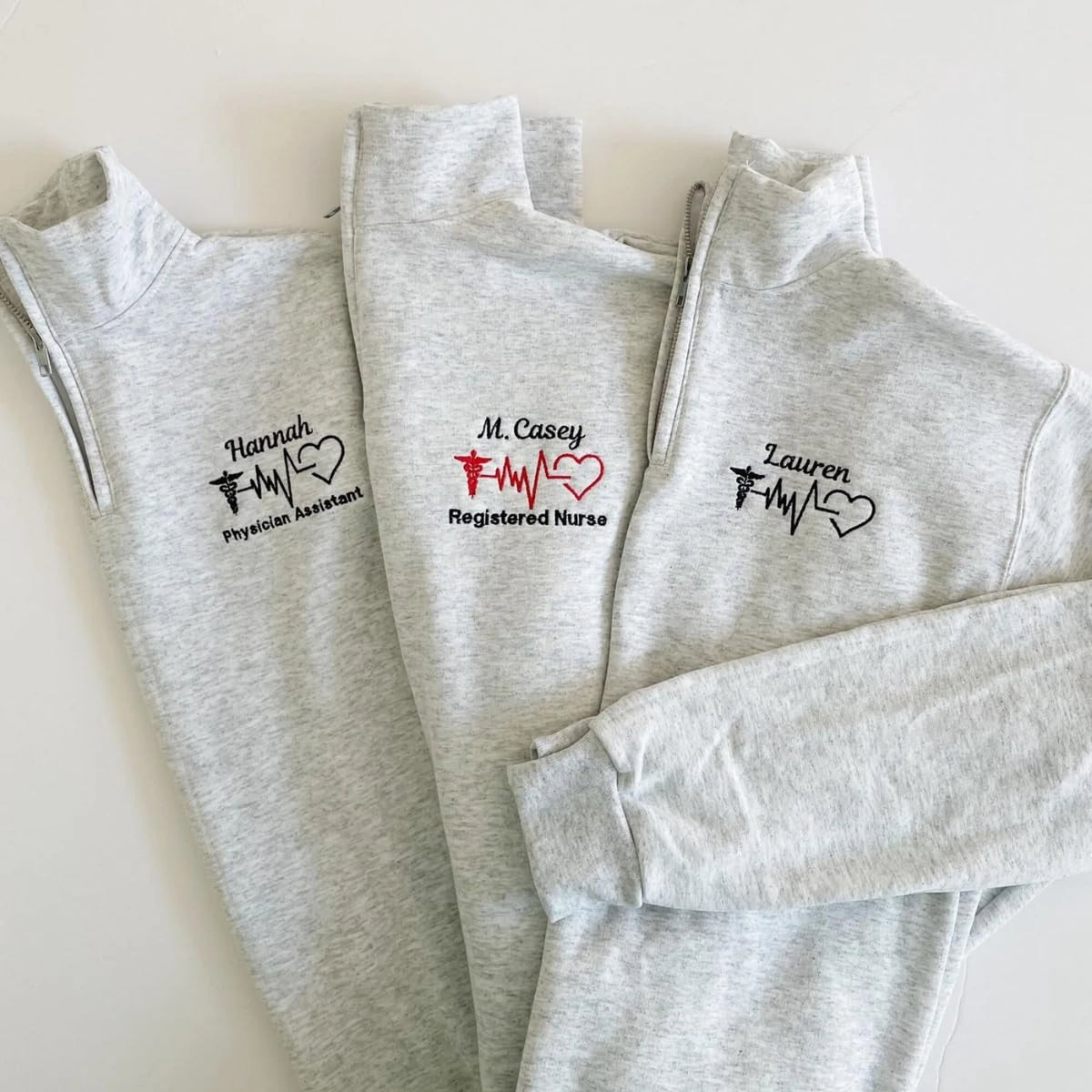 Custom Name & Medical Specialty Nurse Quarter Zip - Personalized Embroidered Christmas, Nursing Week Gift