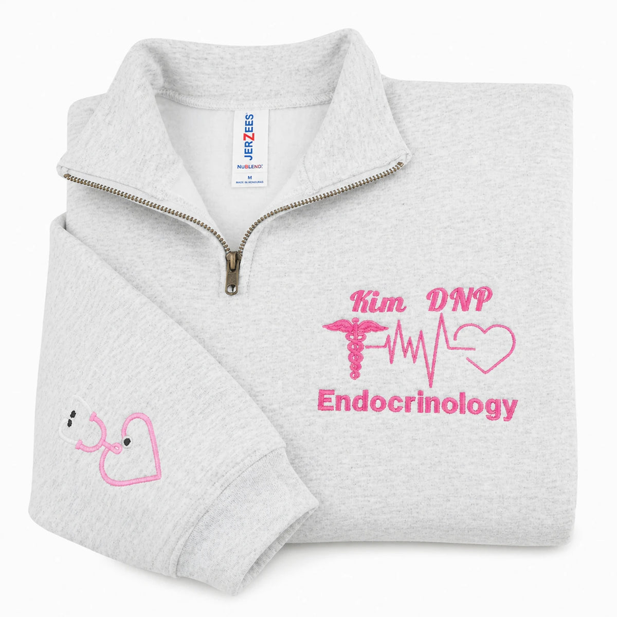 Custom Name & Medical Specialty Nurse Quarter Zip - Personalized Embroidered Christmas, Nursing Week Gift