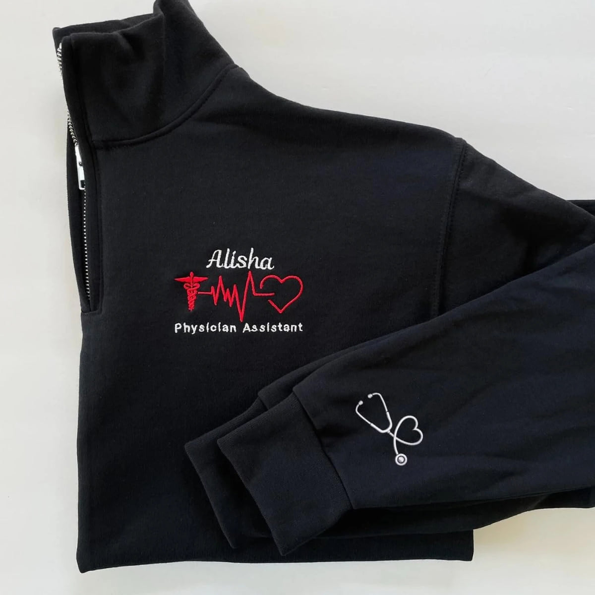 Custom Name & Medical Specialty Nurse Quarter Zip - Personalized Embroidered Christmas, Nursing Week Gift