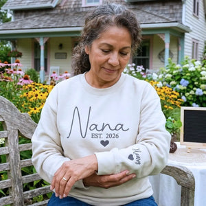 Custom Embroidered Nana Sweatshirt or Hoodie with Kids Name, Personalized Gift for Nana from Grandkids