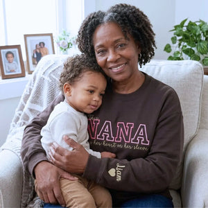 Custom embroidered Nana sweatshirt in soft fabric, perfect heartfelt Mother’s Day gift for grandmother
