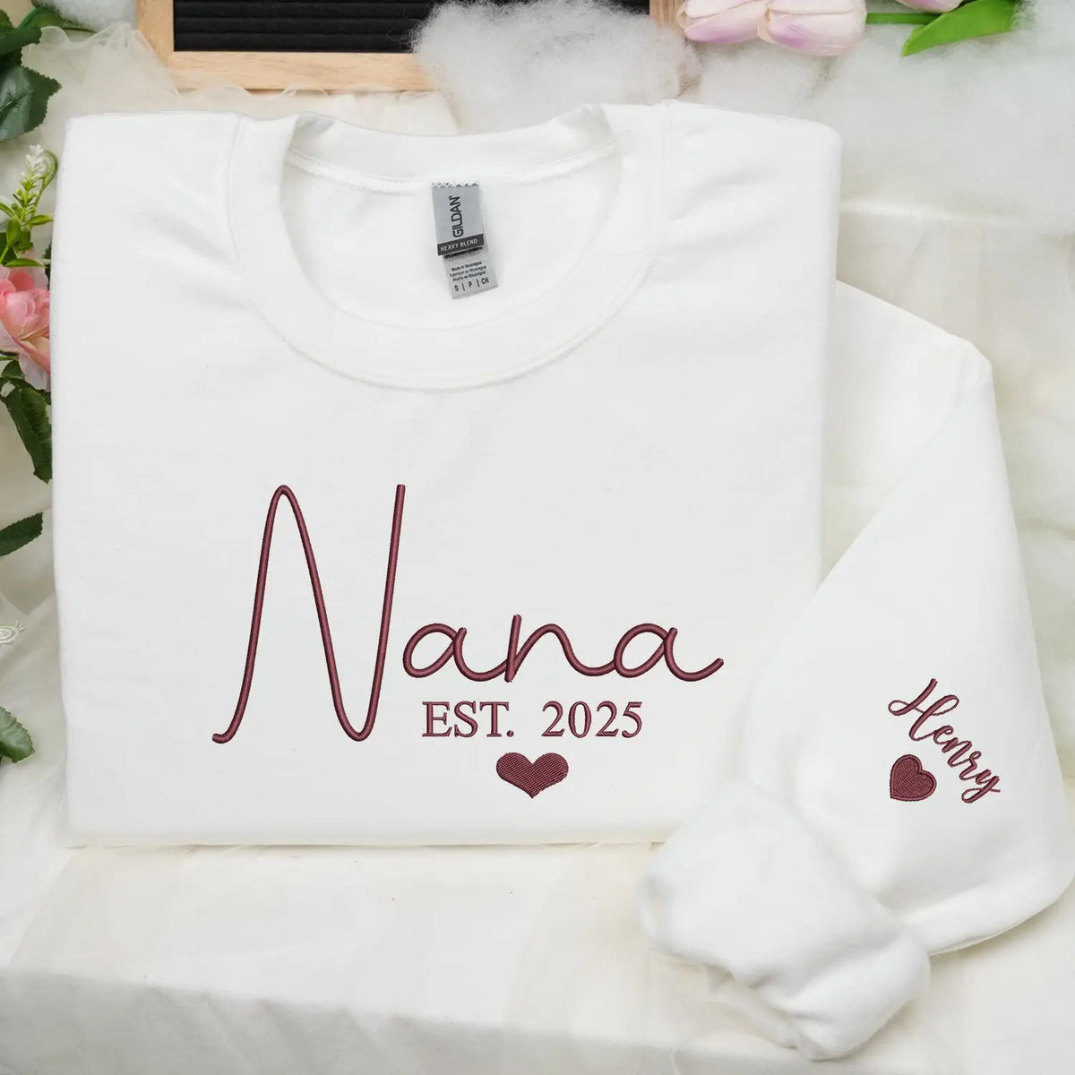 Personalized Nana sweatshirt embroidered with grandkids names custom grandmother gift