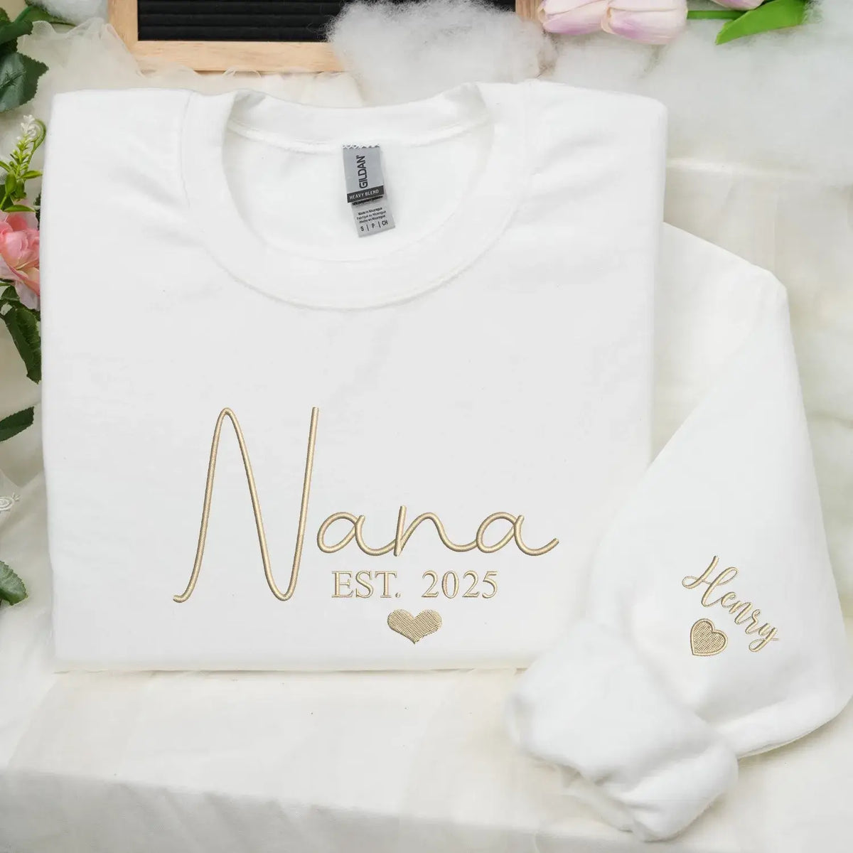 Custom embroidered Nana sweatshirt with grandkids names personalized family gift for grandmother