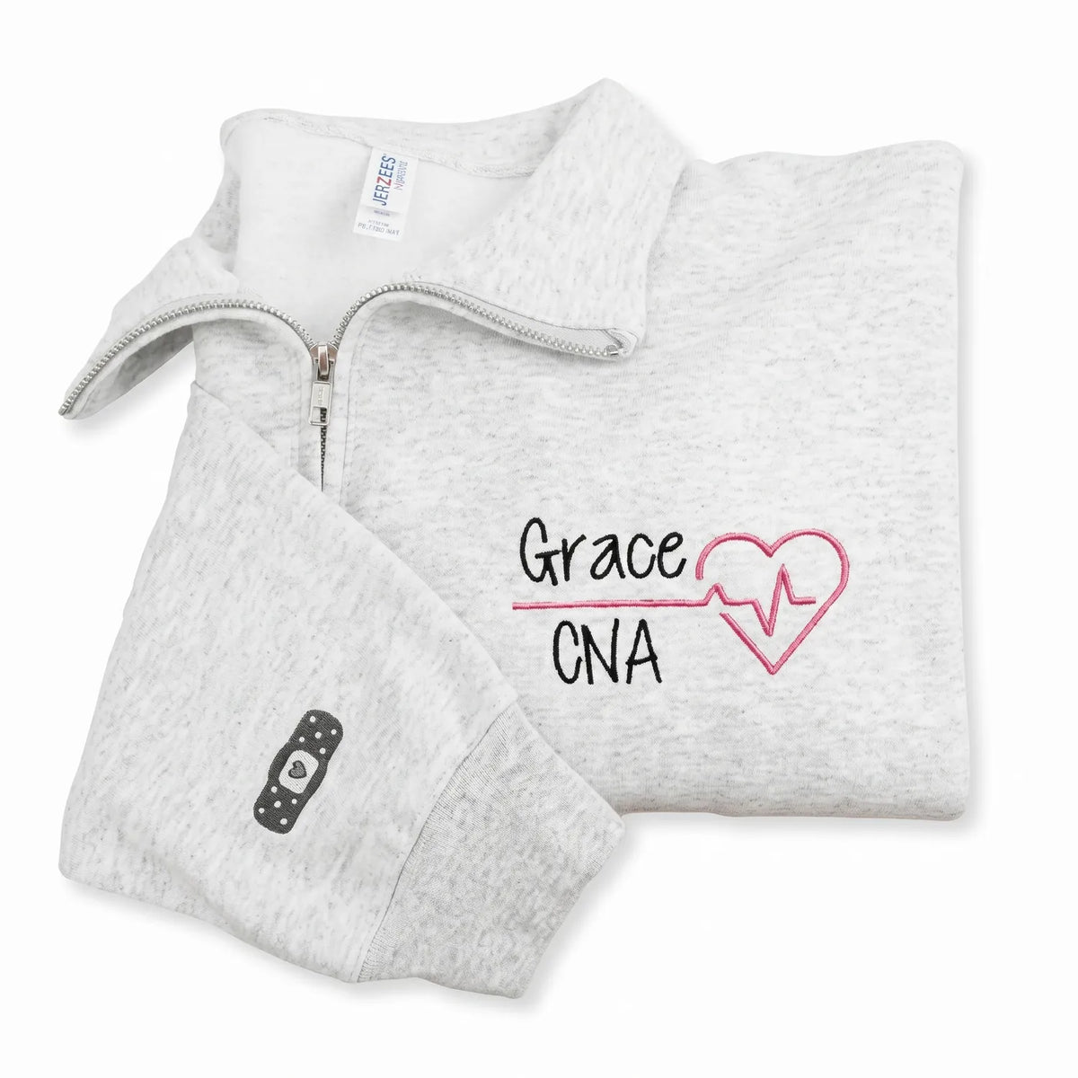 Personalized CNA Name Quarter Zip, Custom Embroidered Nursing Assistant Pullover, Appreciation Week Gift