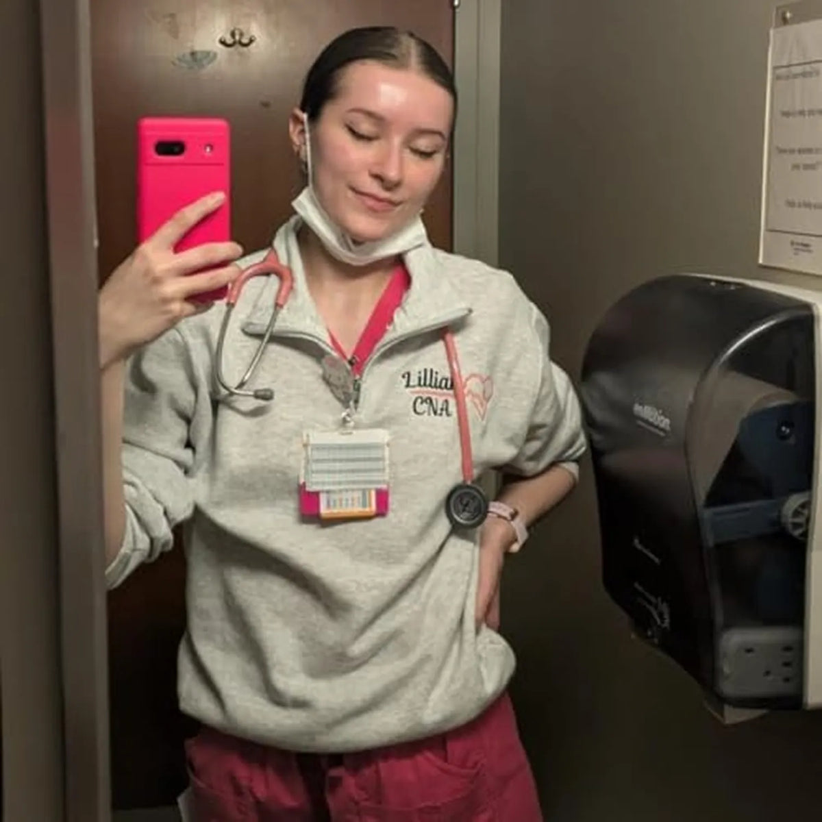 Personalized CNA Name Quarter Zip, Custom Embroidered Nursing Assistant Pullover, Appreciation Week Gift