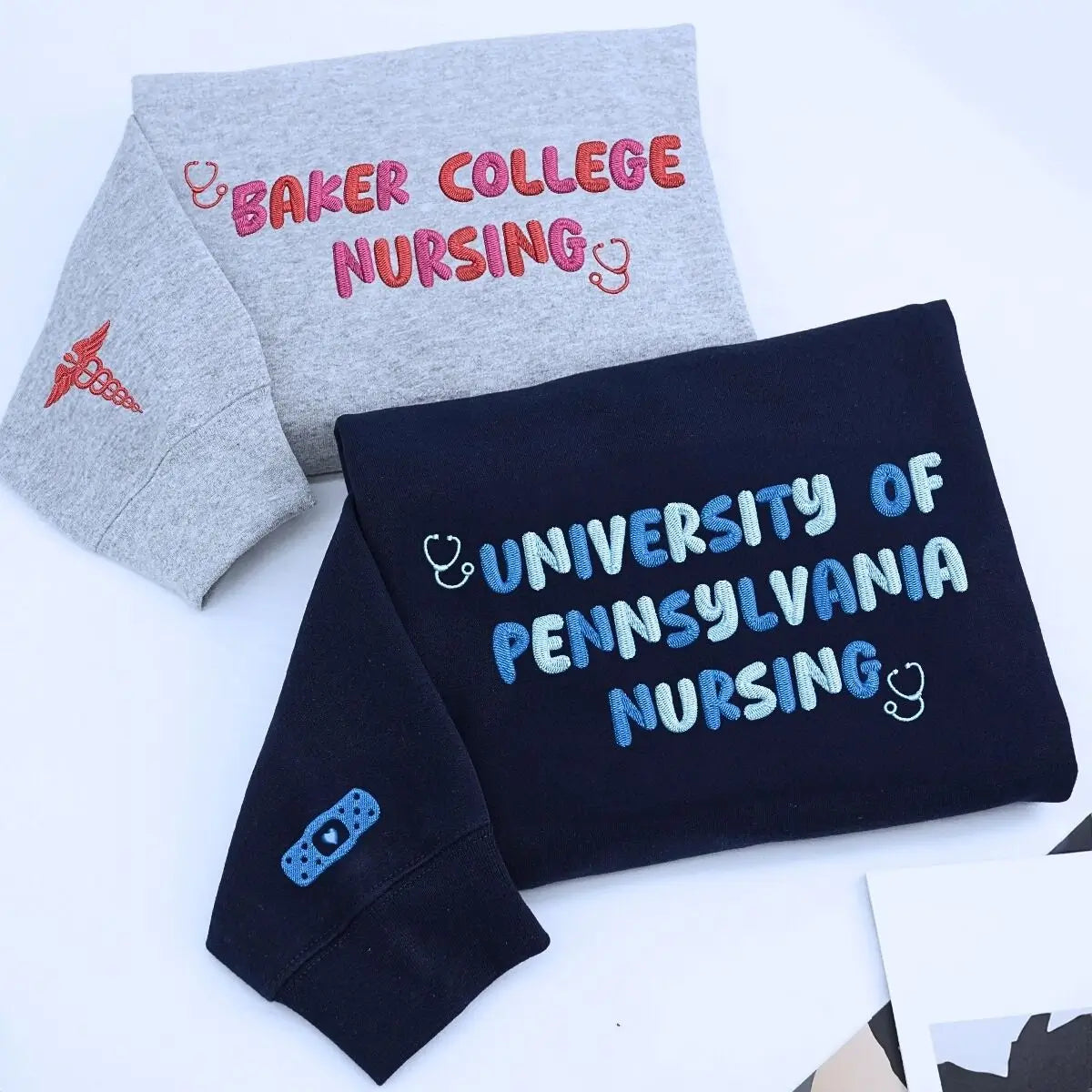 Custom Embroidered College Nursing Sweatshirt, Best Gifts for Nursing Students