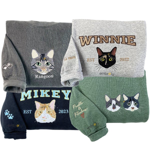 Personalized Pet Loss Gifts with Embroidery Pet Photo Sweatshirt or Hoodie