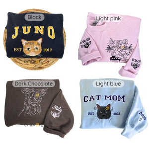 Personalized Pet Loss Gifts with Embroidery Pet Photo Sweatshirt or Hoodie