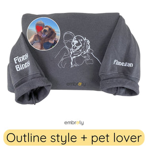 Personalized Pet Loss Gifts with Embroidery Pet Photo Sweatshirt or Hoodie