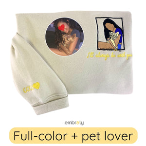 Personalized Pet Loss Gifts with Embroidery Pet Photo Sweatshirt or Hoodie