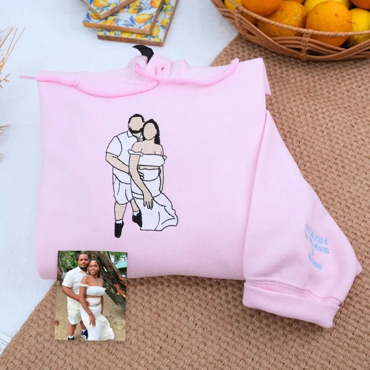 Custom photo sweatshirt birthday gift for wife with printed portrait