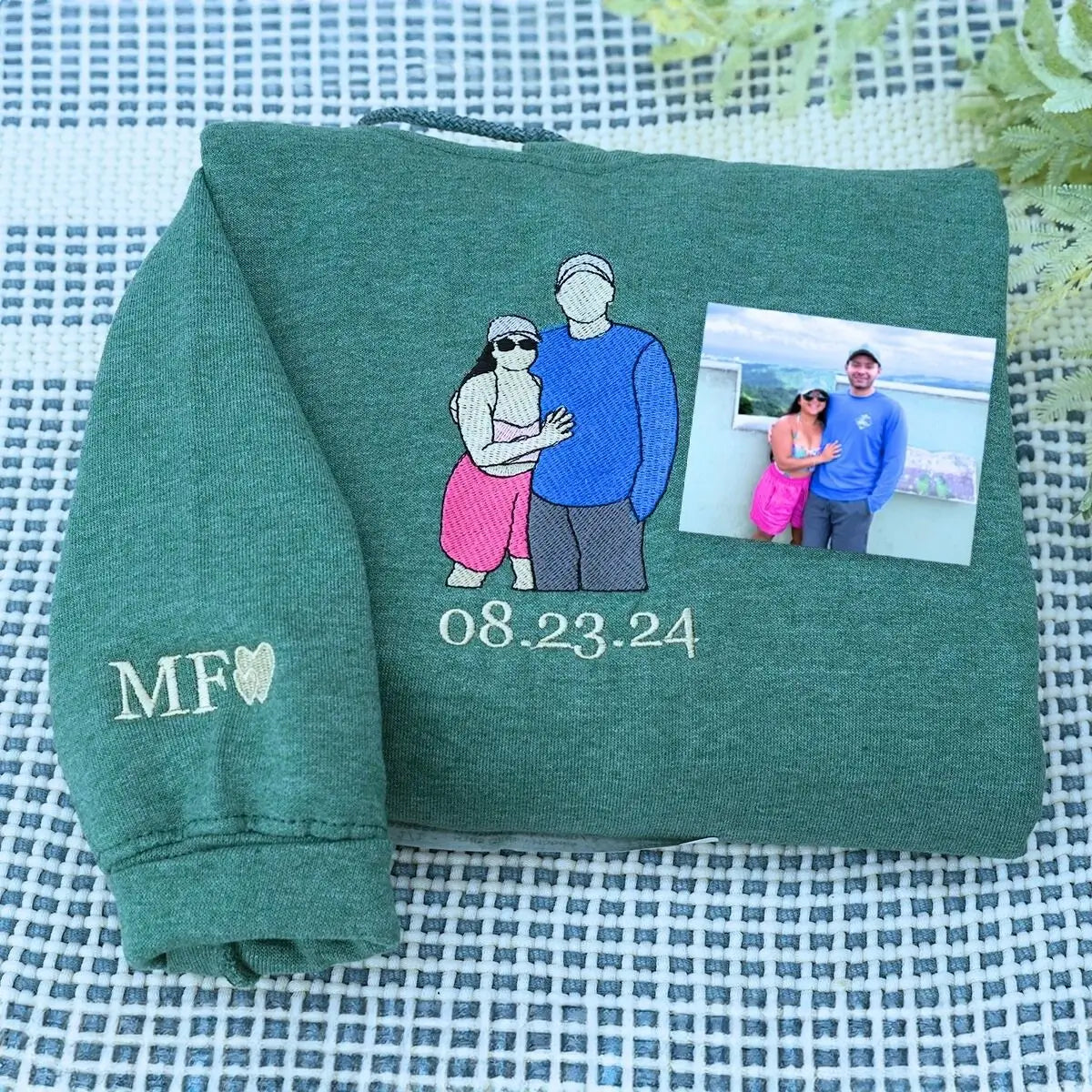 Custom photo sweatshirt birthday gift for wife with printed portrait