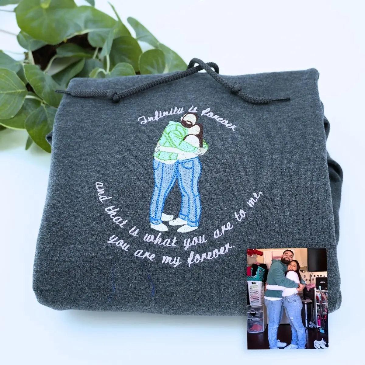 Custom photo sweatshirt birthday gift for wife with printed portrait