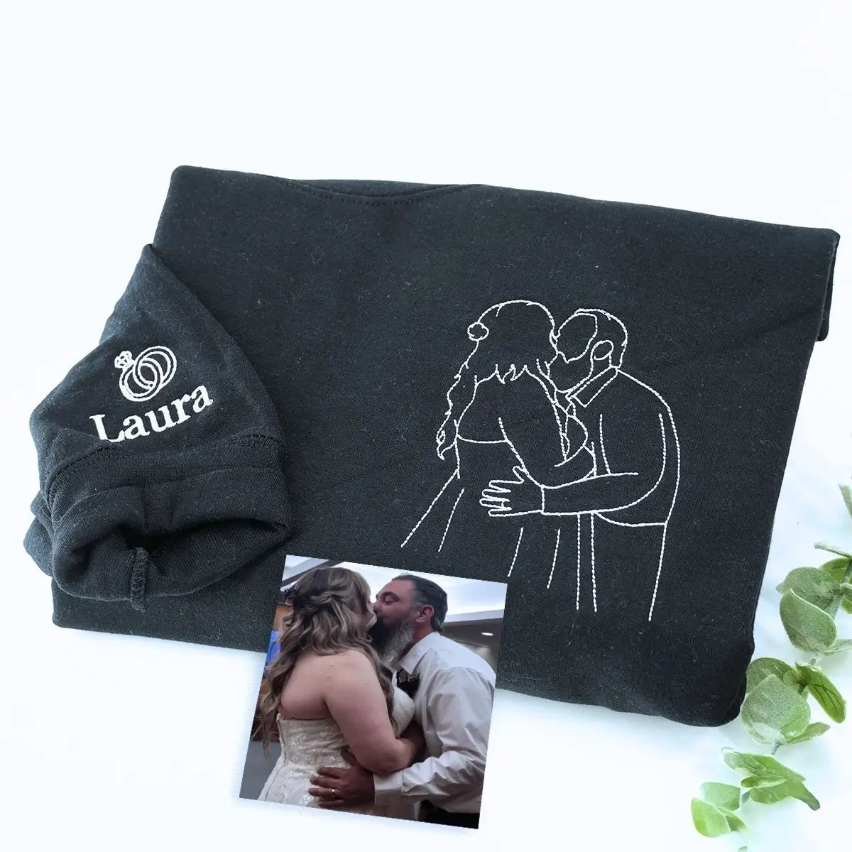 Custom photo sweatshirt birthday gift for wife with printed portrait