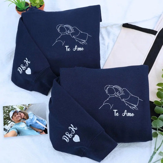 Custom photo sweatshirt birthday gift for wife with printed portrait