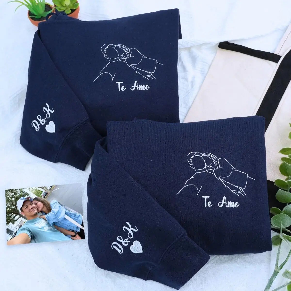 Custom photo sweatshirt birthday gift for wife with printed portrait