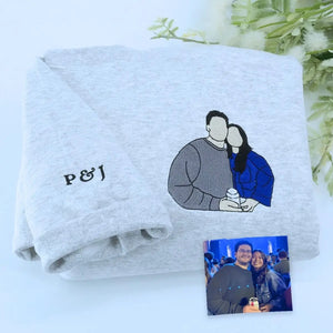 Custom photo sweatshirt birthday gift for wife with printed portrait