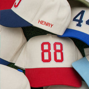 Custom Player Varsity Sports Number Snapback Hats - Embroidered Your Text, Name, Logo on Front, Side & Back