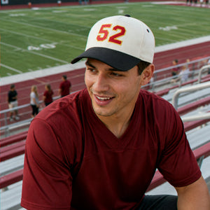 Custom Player Varsity Sports Number Snapback Hats - Embroidered Your Text, Name, Logo on Front, Side & Back