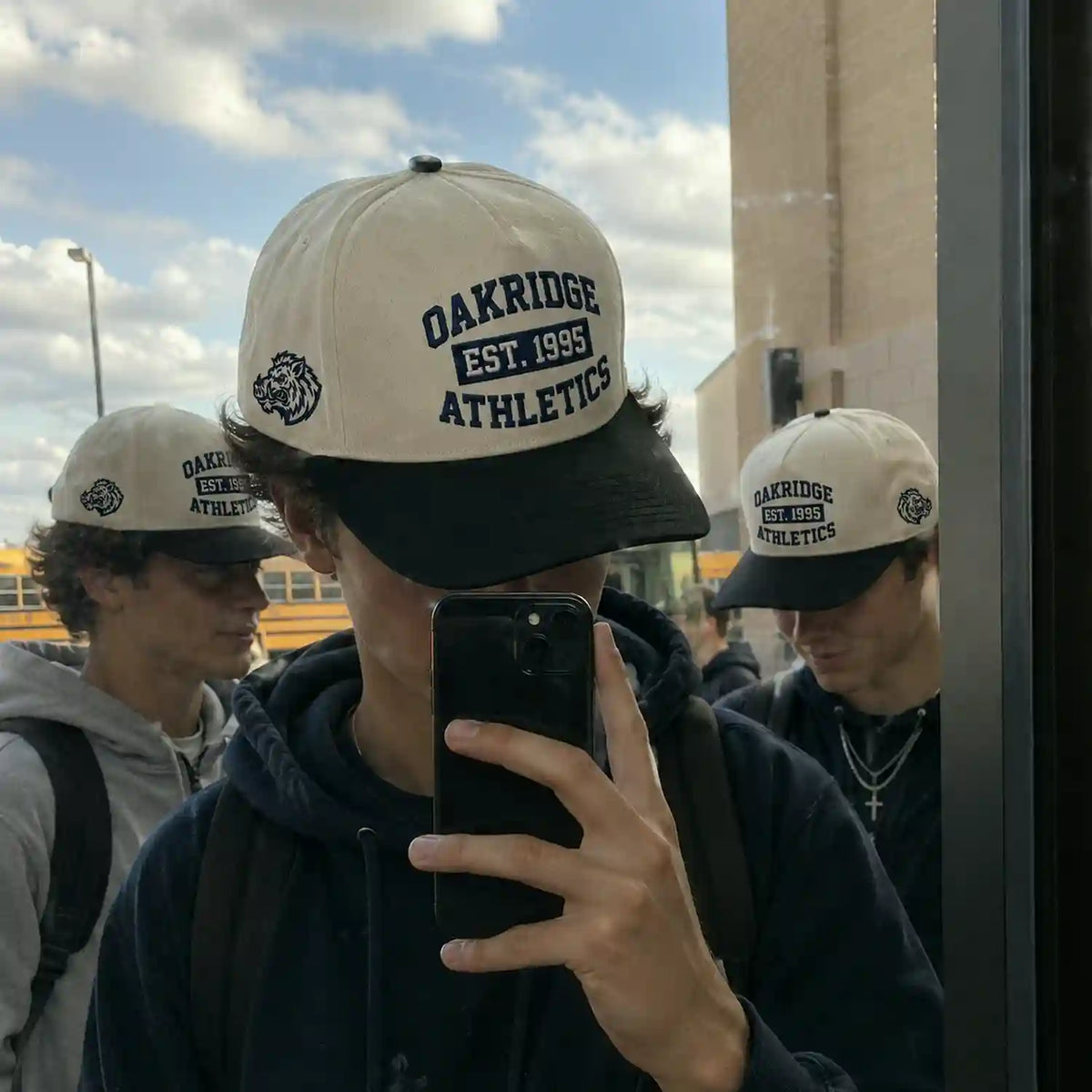 Custom School Team Snapbacks Hats - Embroidered Campus Club Caps Text, Logo, Name