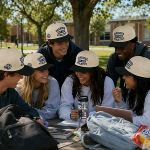 Custom School Team Snapbacks Hats - Embroidered Campus Club Caps Text, Logo, Name
