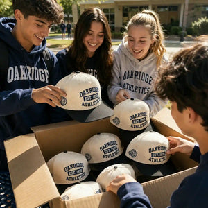 Custom School Team Snapbacks Hats - Embroidered Campus Club Caps Text, Logo, Name