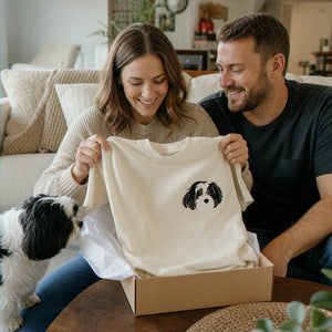 Custom Shih Tzu Portrait T-Shirt for Dog Lover - Embroidered Pet Photo Full Color Pullover & Name - Dog Parent Gift