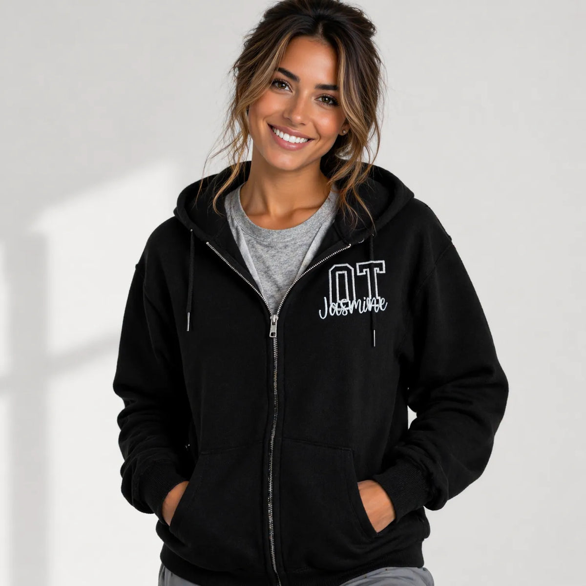 Custom Title Nursing Name Quarter Zip Sweatshirt, Embroidered Gift for Registered Nurse, Nursing Assistant