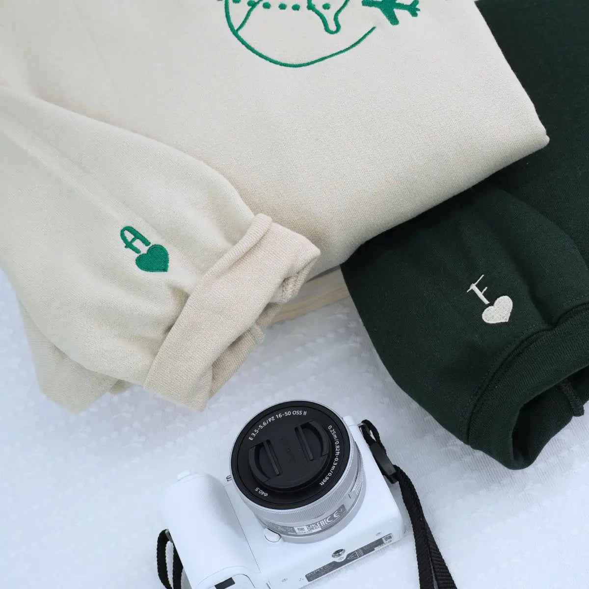 custom embroidered travel matching hoodies valentines gift