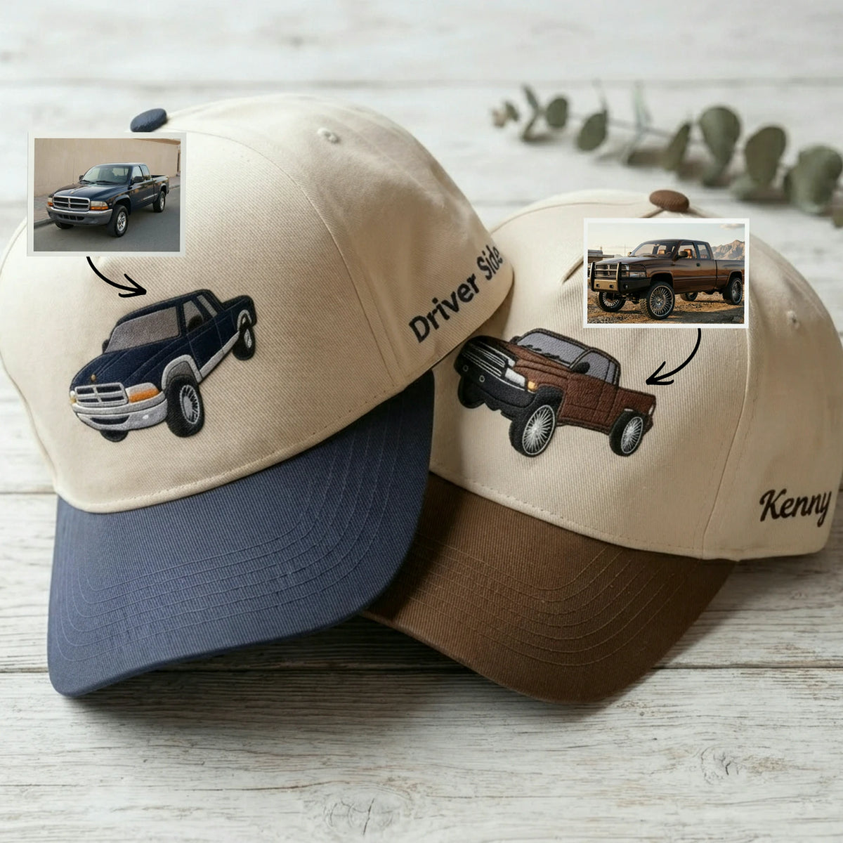 Custom Pickup Truck Photo Snapback Hat for Truck Lover - Embroidered Birthday Gift for Him