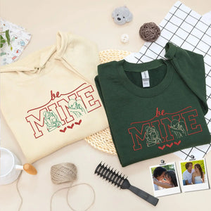 custom embroidered sweatshirt with photo portrait valentines gift for her