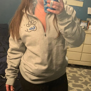 Custom Vet Tech Week Quarter Zip, Personalized Paw Name Pullover, Embroidered Veterinary, DVM RVT Appreciation Gift