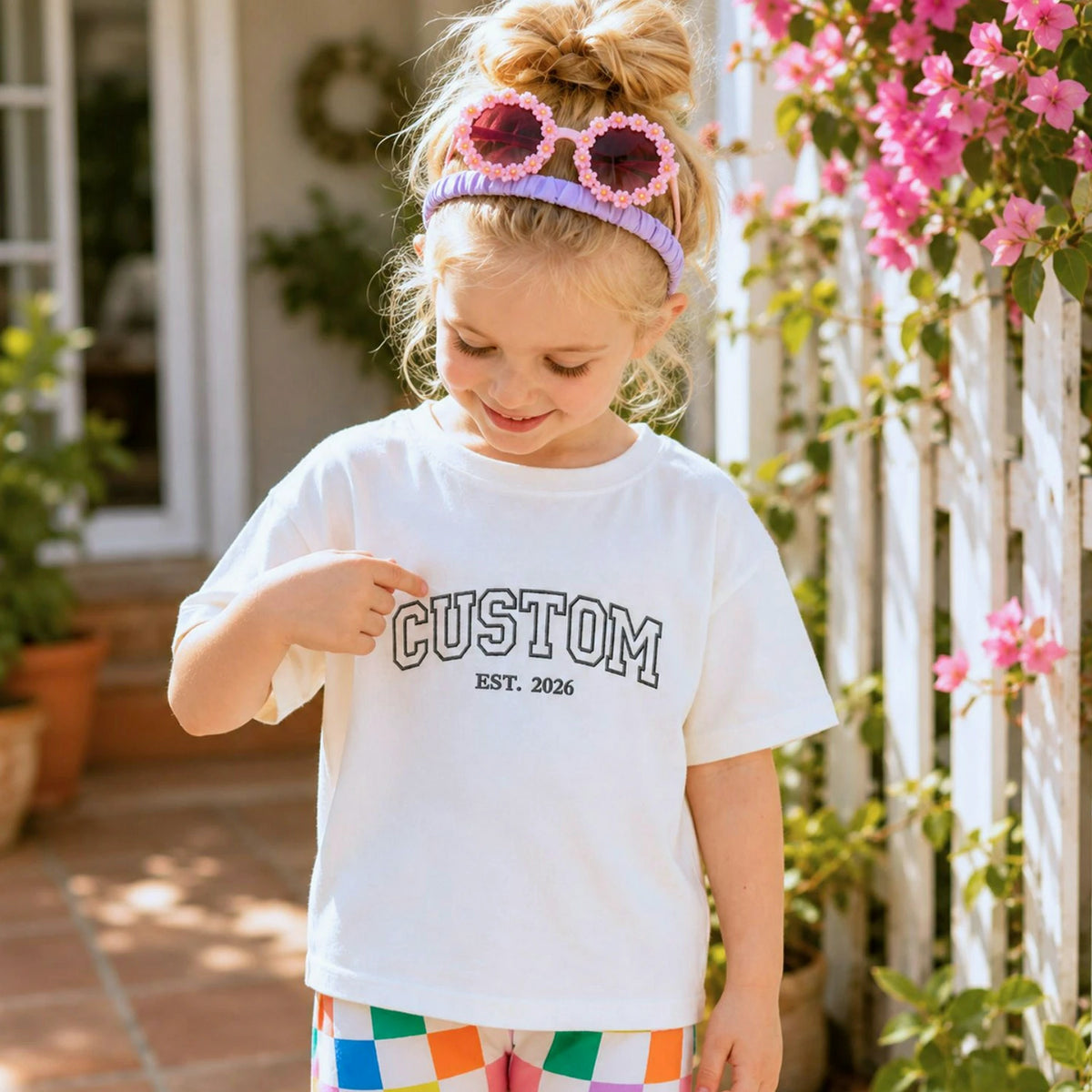 Custom Embroidered Youth T-Shirt, Make Your Own Tee for Kids