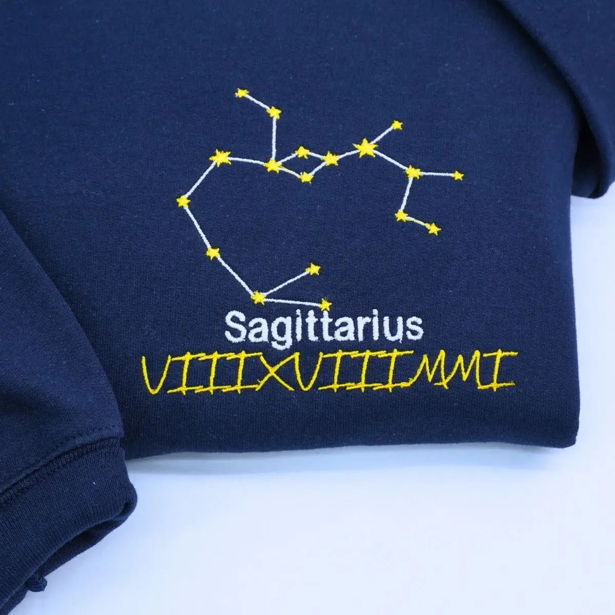 Custom embroidered sweatshirt with zodiac constellation design – personalized astrology birthday gift