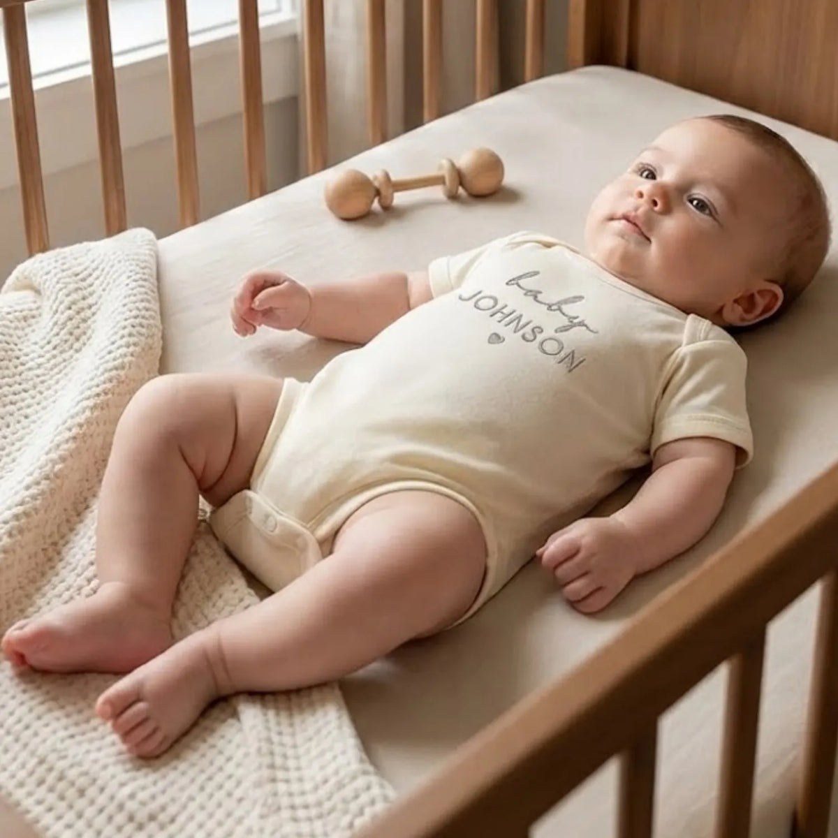 Custom Embroidered Baby Onesie with Name - Personalized Newborn Gift
