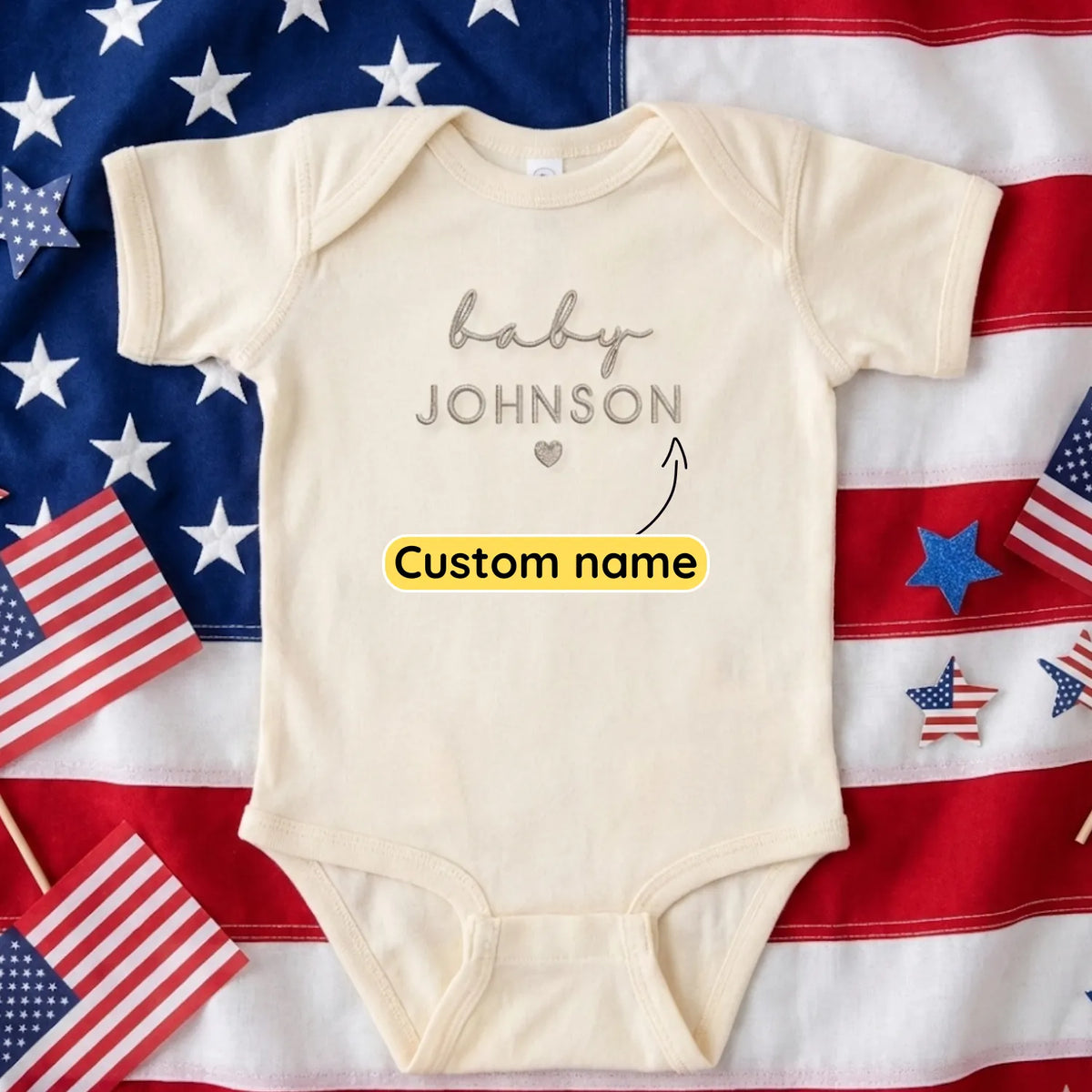 Custom Embroidered Baby Onesie with Name - Personalized Newborn Gift
