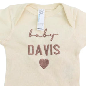 Custom Embroidered Baby Onesie with Name - Personalized Newborn Gift