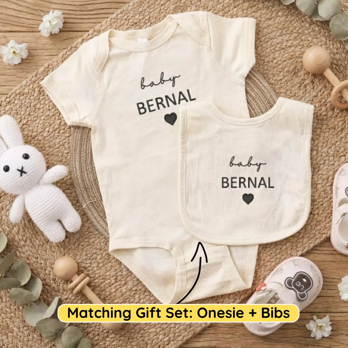Custom Embroidered Baby Onesie with Name - Personalized Newborn Gift