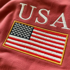 USA Embroidered Comfort Colors Tee for 4th of July, Cute Patriotic Summer Shirt