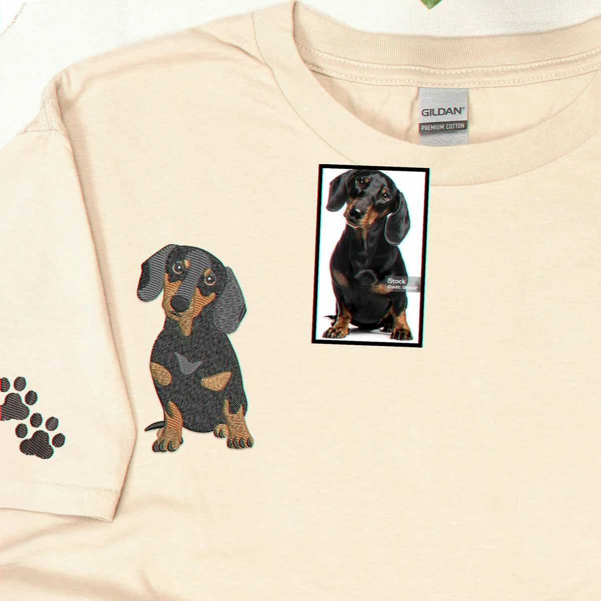Sand Embroidered Dachshund Dog, Gift for Dachshund Dog Mom