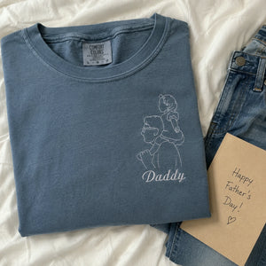 Dad and Daughter Photo Outline T-Shirt or Sweatshirt, Personalized Father's Day Gift