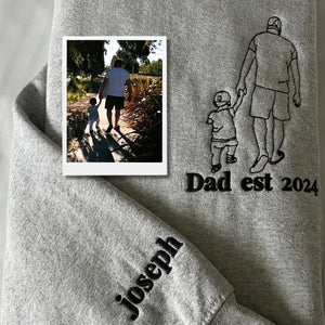 First Father’s Day Gift - Personalized Dad Embroidered Sweatshirt for New Dad