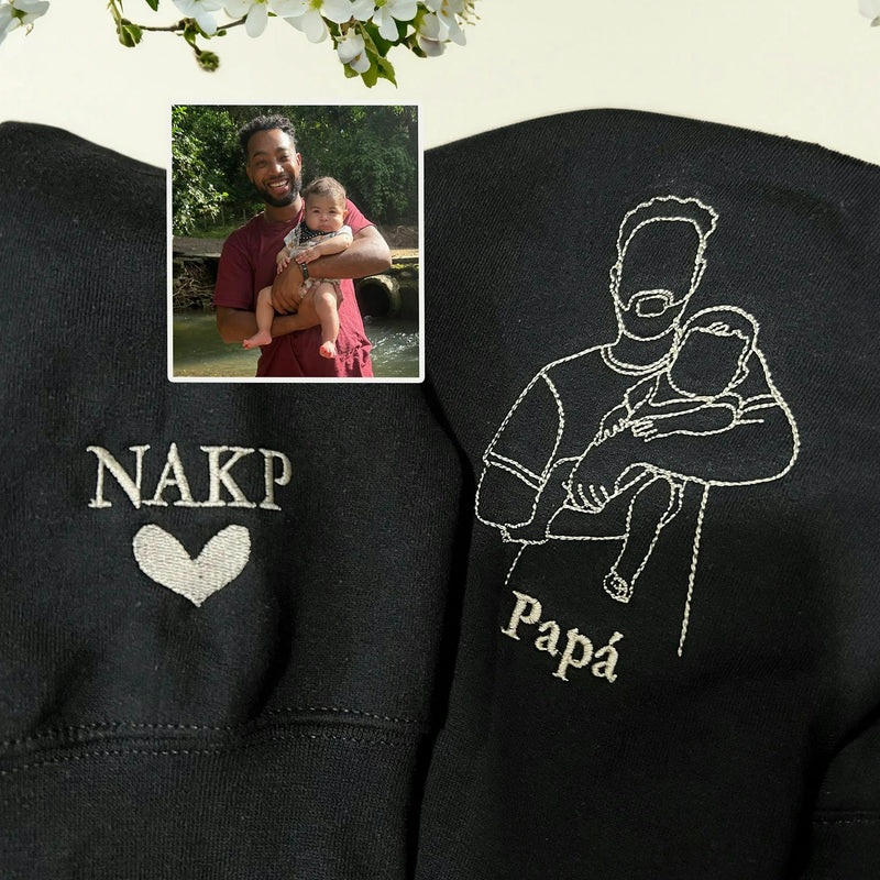 Custom Dad and Daughter Embroidered Sweatshirt, Personalized Father's Day Gift for Dad From Kids